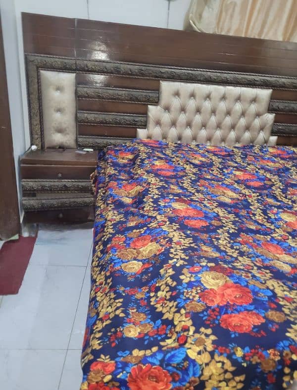 wooden bed set and wardrobe 1