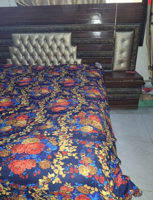 wooden bed set and wardrobe 2