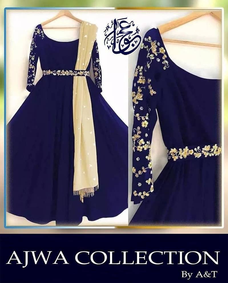 long frocks / maxi / Embroidery Maxi With Pearls Attached Dupatta 0