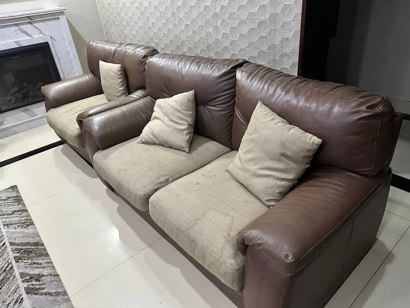 Sofa Set//wooden Sofa with 3 Center Table//9 Seater Sofa/leather Sofa 5