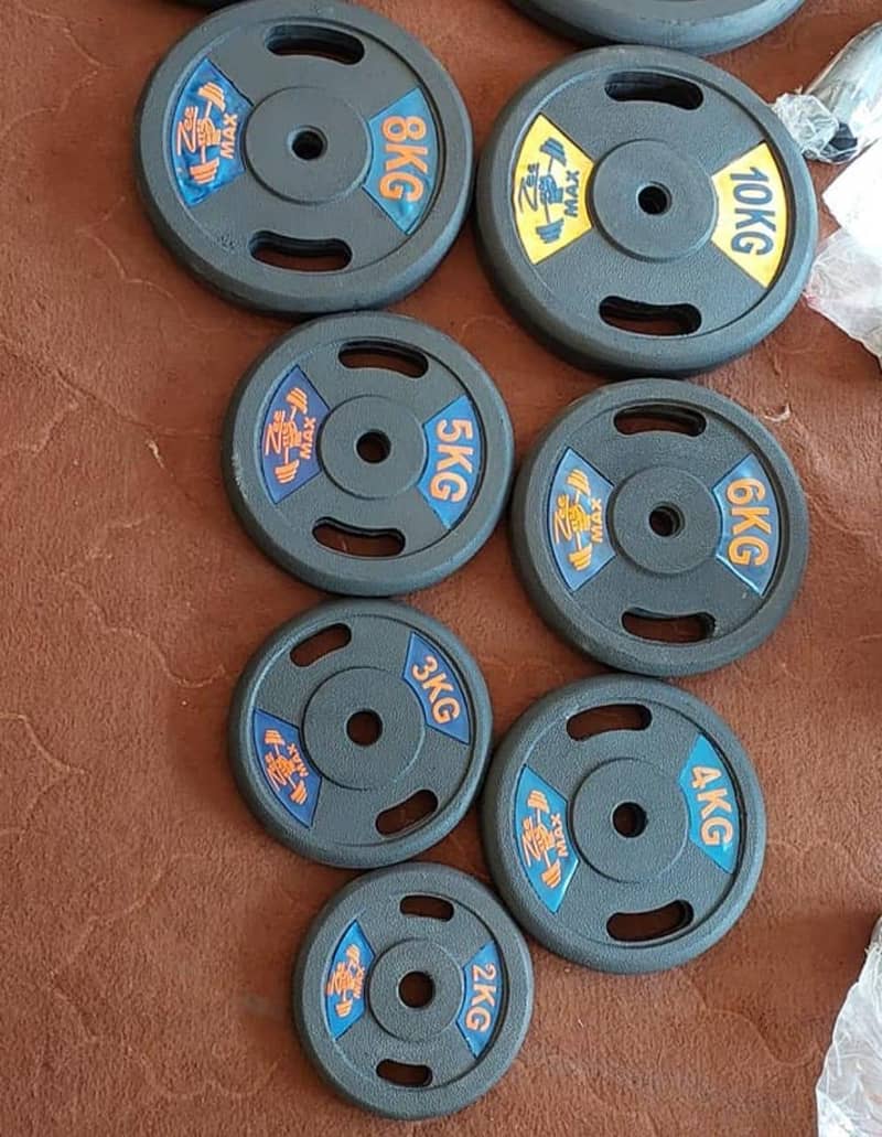 DUMBELLS RODS, WEIGHT PLATES GYM , RUBBER COATED DUMBELLS 2