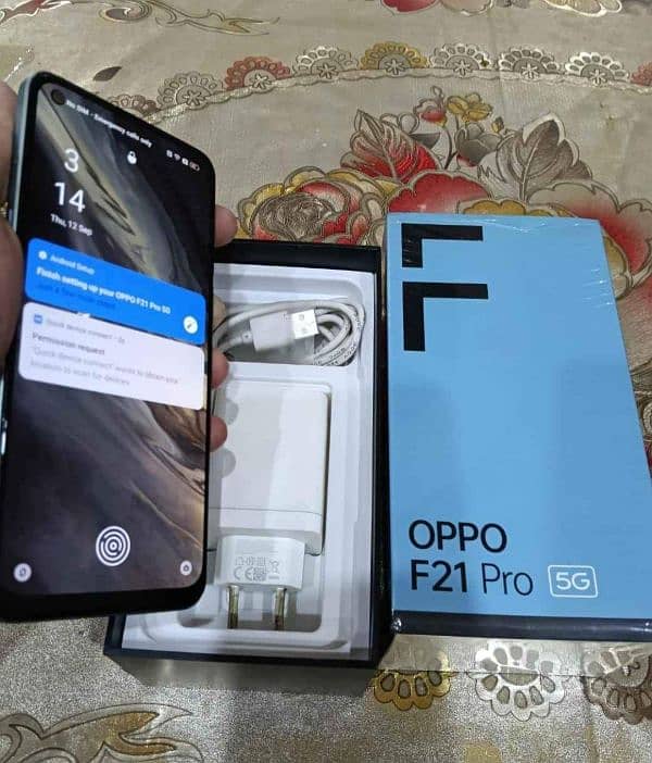 Oppo f21pro 5g 10/9,5 with box and charge 5