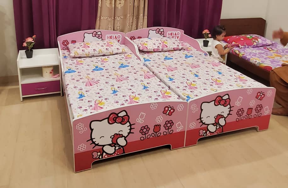 Hello Kitty Single Bed for Girls, New Style Kids Beds By Furnisho 0