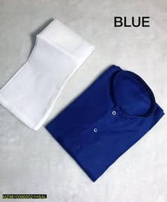 2Pcs / men's / stitched cotton plain kurta pajama