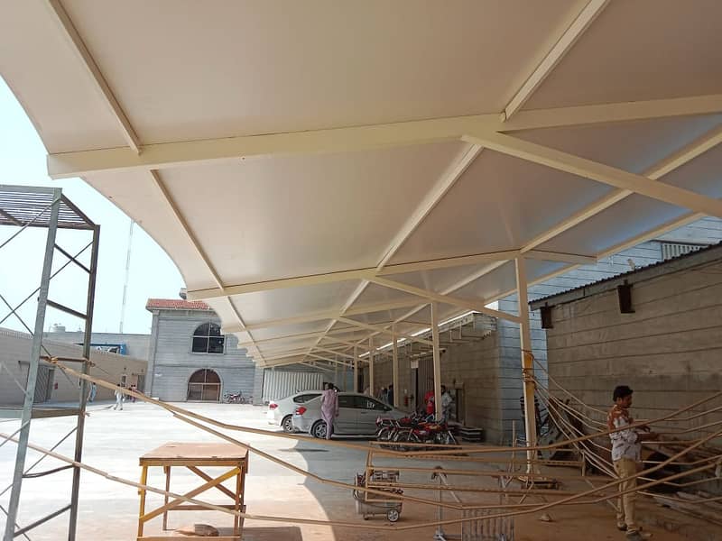 Car parking shades, Tensile shades, Fiber shades, car porch 7