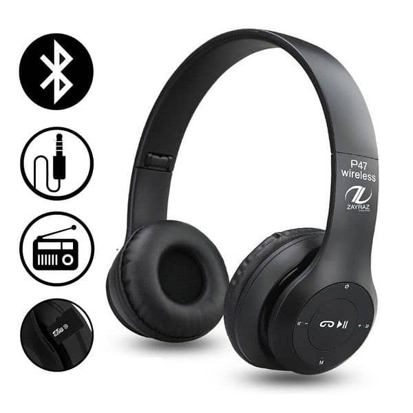 Wireless Headphones,P47 Bluetooth Foldable  Headset with Microphones, 1