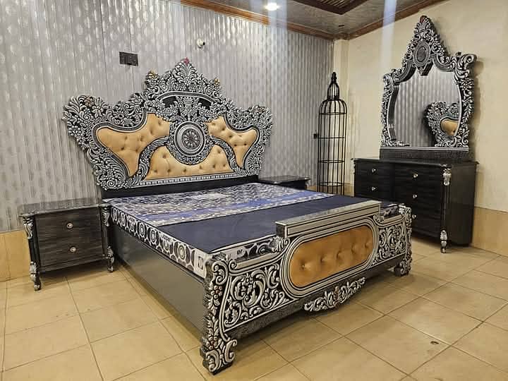 Double bed/chiniot king size bed/dressing table/bed set/wooden bed/bed 0