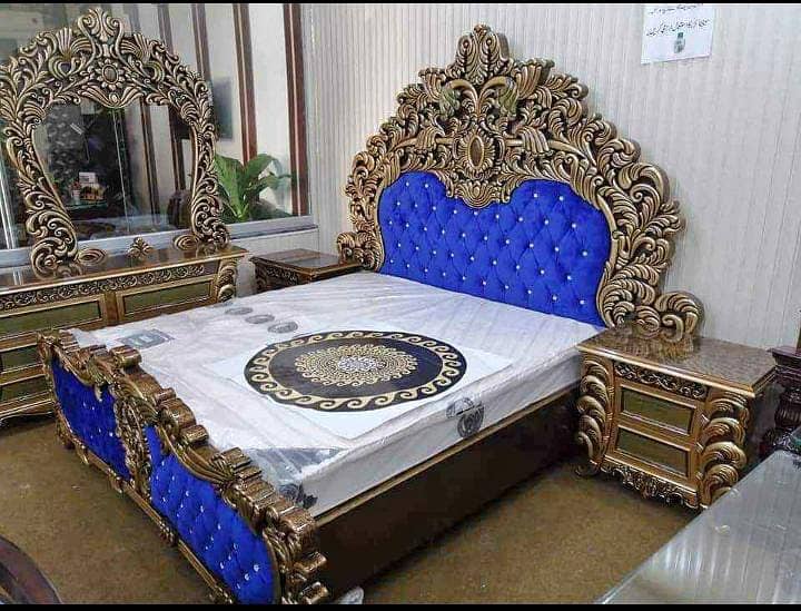 Double bed/chiniot king size bed/dressing table/bed set/wooden bed/bed 6