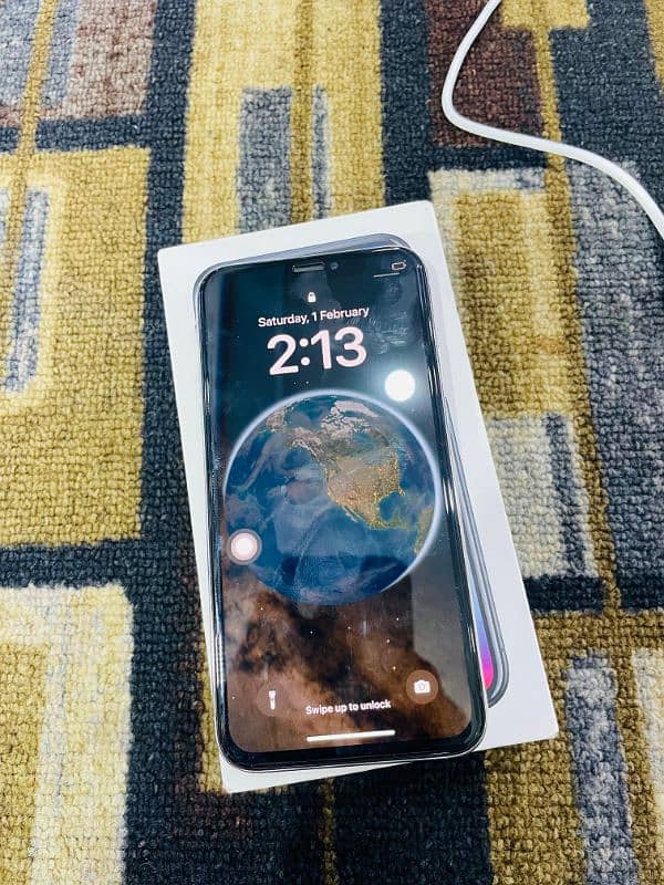 I phone x non pta factory unlock 256Gb with box ufne  sim wrking al ok 7