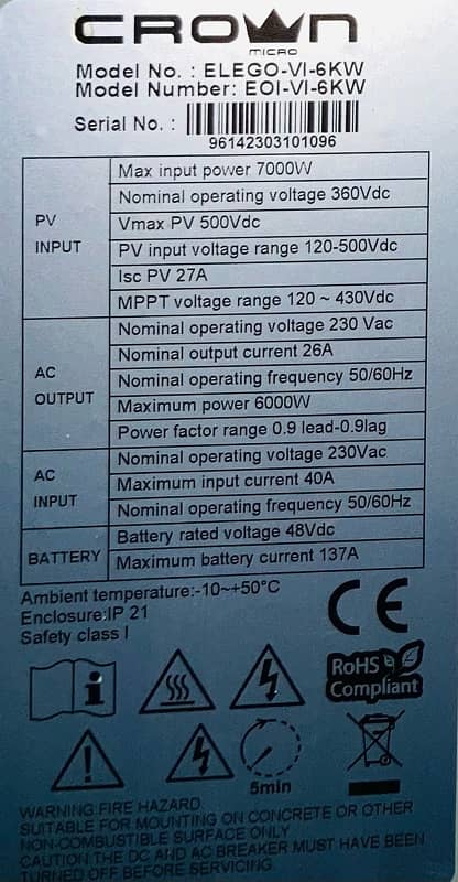 Crown solar inverter hybraid(6kw) 4