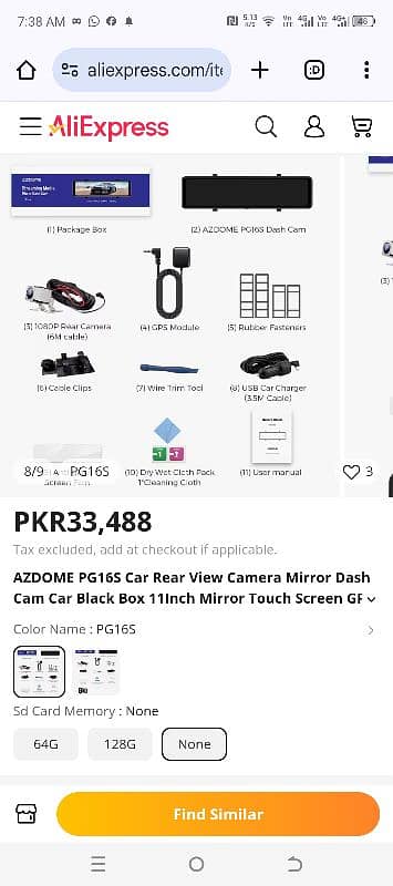 azdome mirror dashcam backcamera gps 32gb card cheap price 3