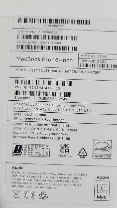 MacBook Pro M3 MAX 64Gb 1TB 40core 18c brand new just 3cycle count 1