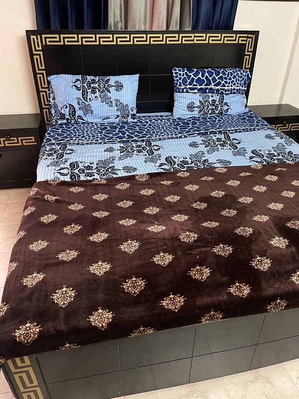 Bed with side tables for sale. 3