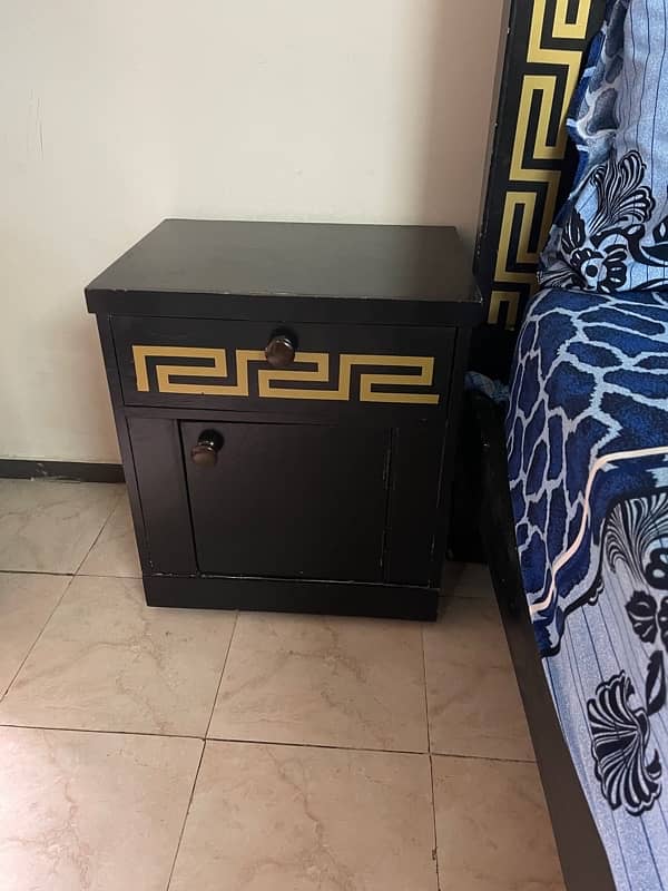 Bed with side tables for sale. 4