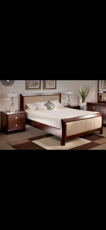 Original KiKar Wood Double Bed Full Size Double Size 78"×72" 7