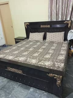 Double Bed With 2 Side Tables + Mattress