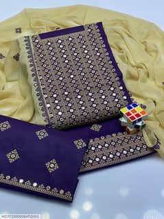 •  Shirt Fabric: Cotton Lawn •  Pattern: Sequins Embroider