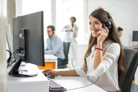 Female Telephone Operator And Computer Operator