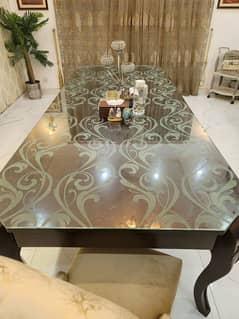 Glass of Dining table/table for 10 to 12 persons