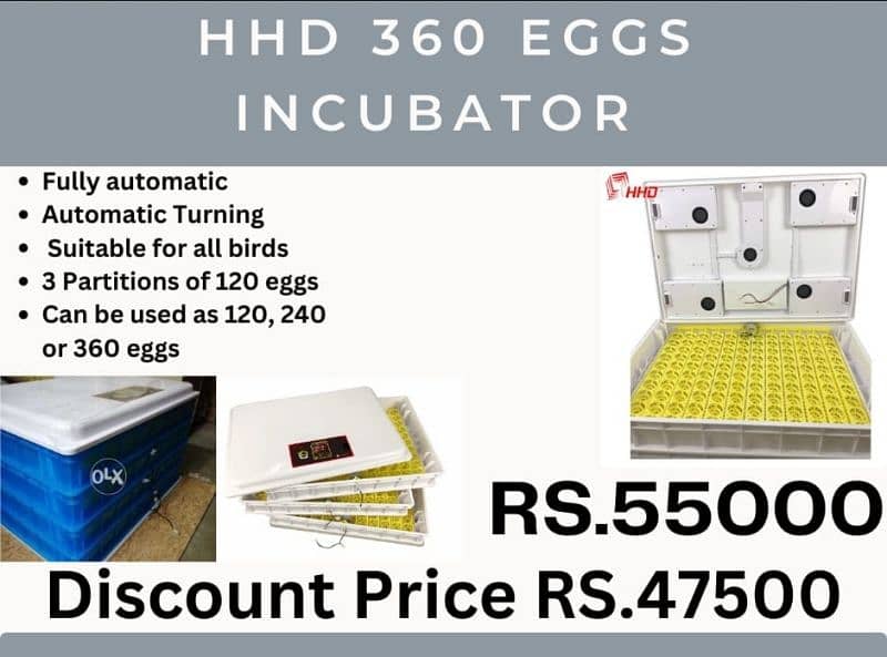 Automatic incubators|hatching machine| 360 eggs & brooders machines 0