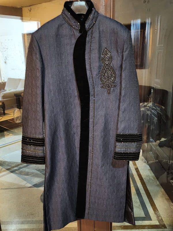 dark grey sherwani, next suit 3