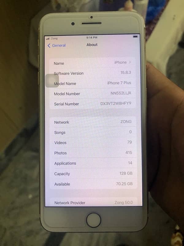 Iphone 7 Plus 128GB PTA 6