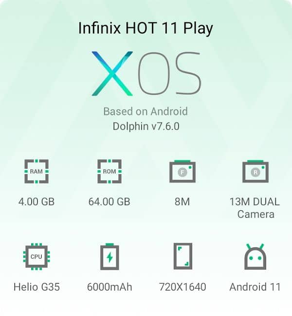 Infinix Hot 11 play officel PTA approved 4/64 10