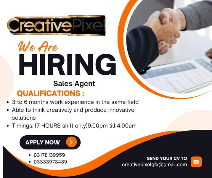 Hiring sales agent 0