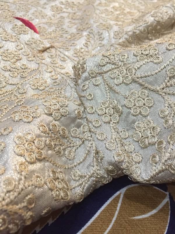 Embroidered Sherwani + Qulla + Maala + shoes for sale 10