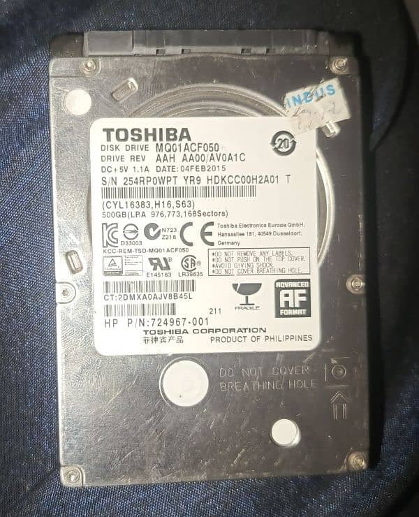 Toshiba Disk Drive ( MQ01ACF050 ) 0