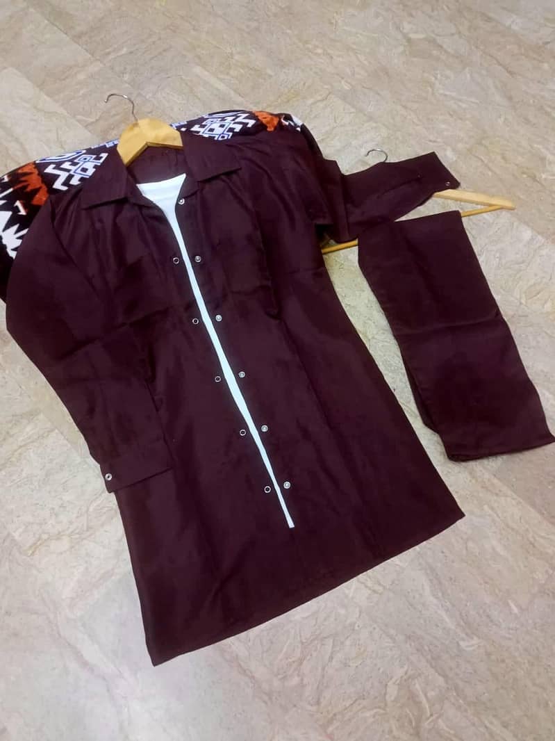 western tich button shirt with inner shirt and flapper - 3pcs 1