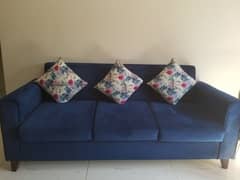 3 seater blue sofa