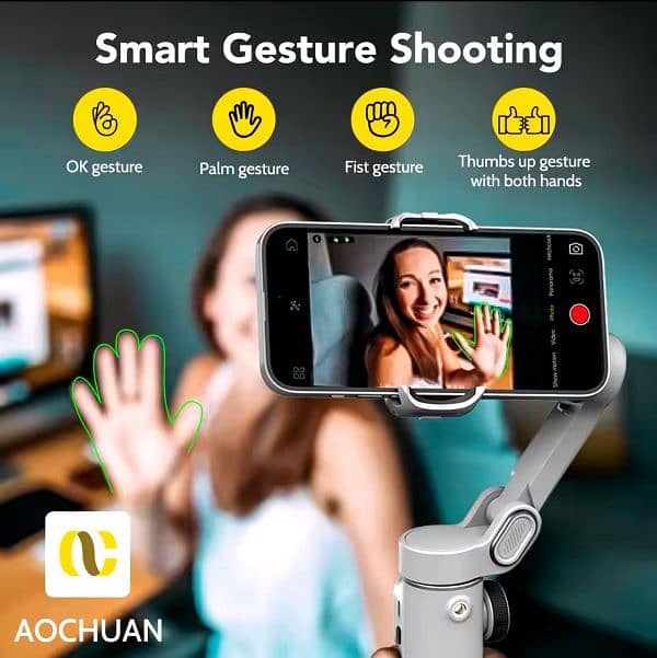 AOCHUAN Smart X2 Smartphone 3 Axis Gumball Stabilize For IPhoneAndroid 2