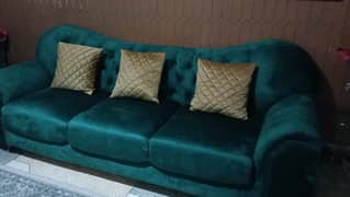 6 seater royal green velvet sofa set for sale