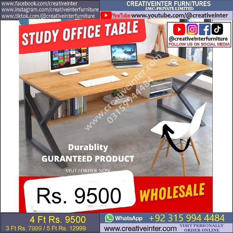 Computer table Office desk Study table Workstation desk Laptop table 8