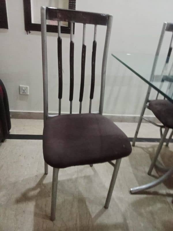 6 chair dining+ center table+ new revolving chair 1