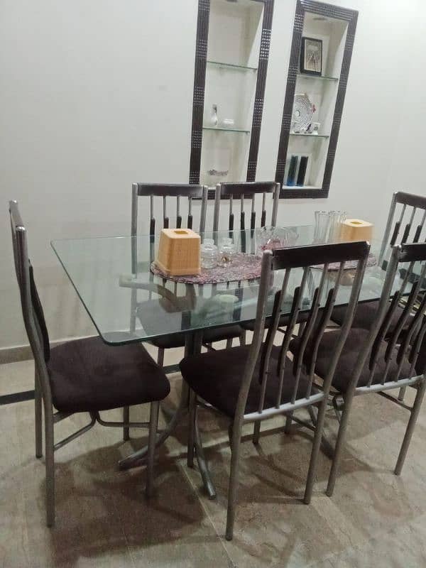 6 chair dining+ center table+ new revolving chair 2