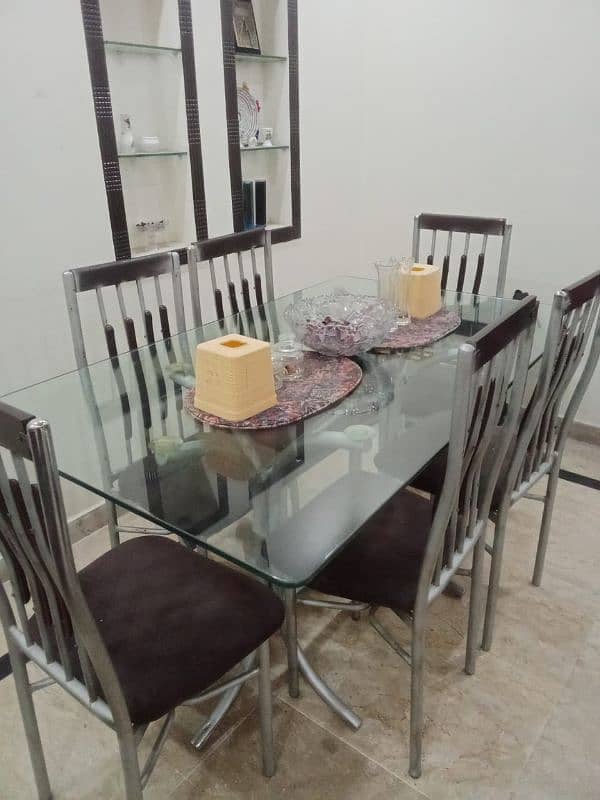 6 chair dining+ center table+ new revolving chair 3