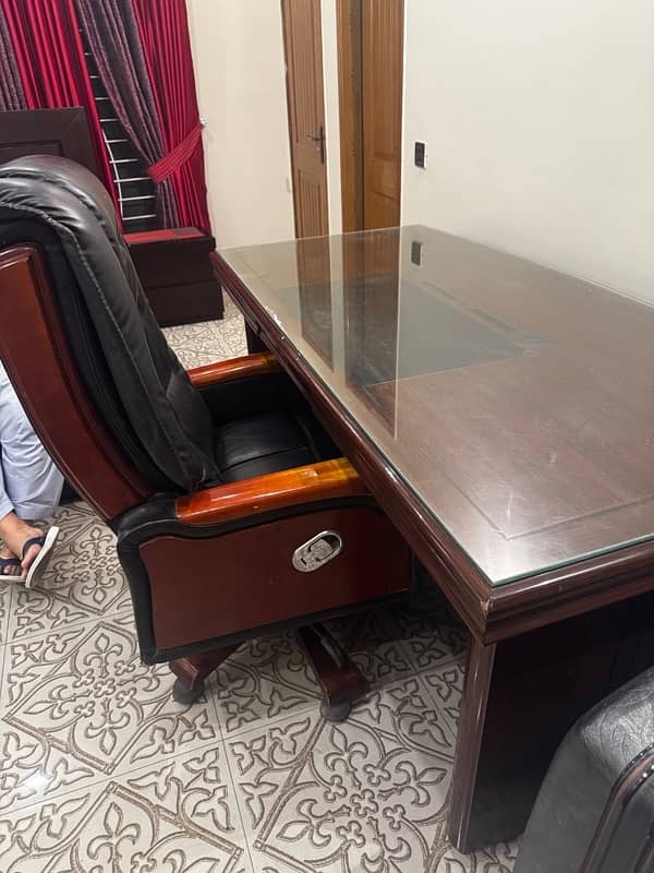 Executive office table with chair and two Side tables 2