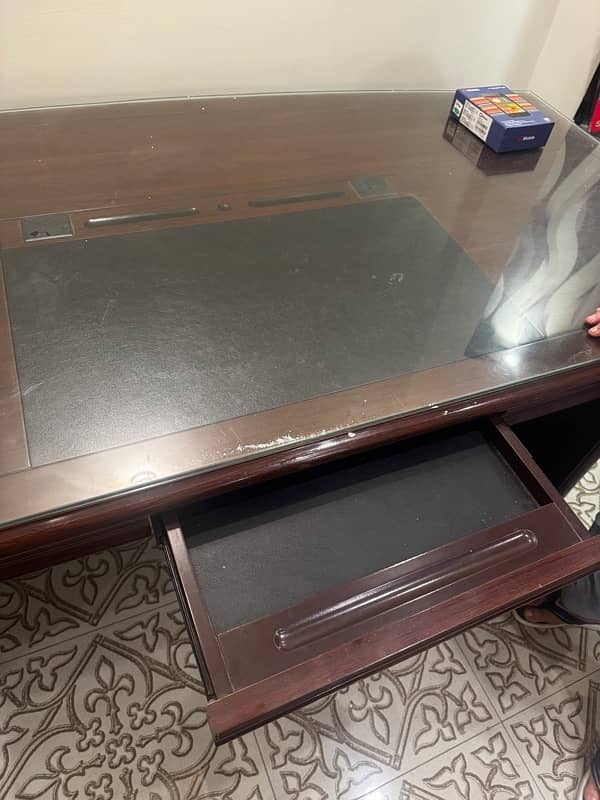 Executive office table with chair and two Side tables 5