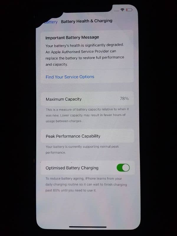 Iphone XS Max 256gb non pta 78 health waterpack Original  Screen Dot 1