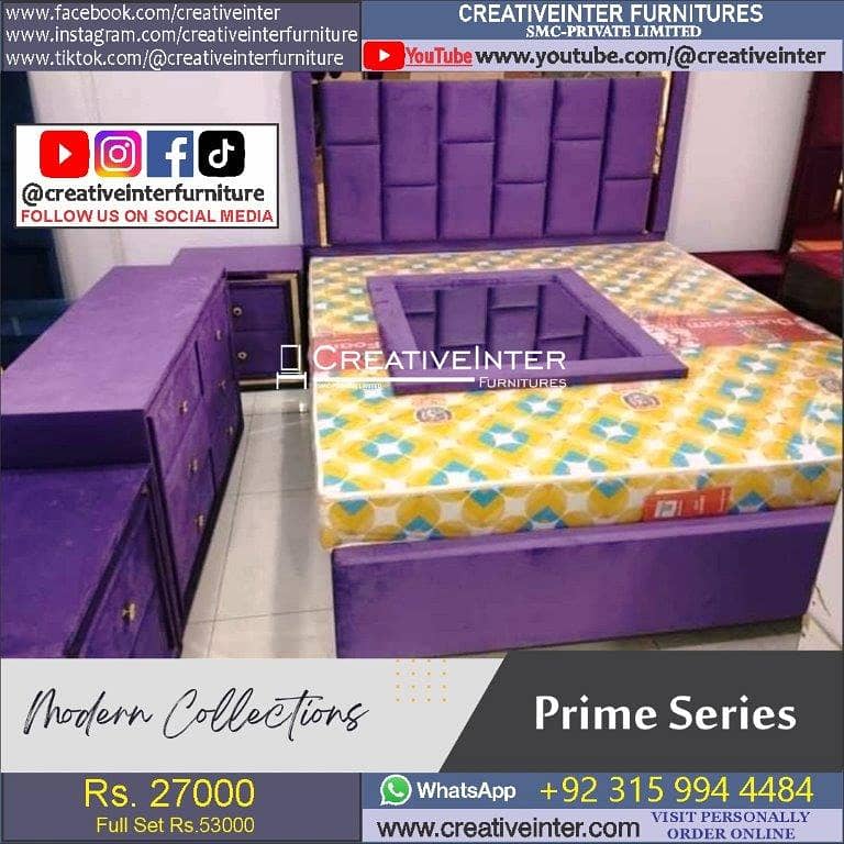 Double Bed Set Full King Size Dressing Almari Single Home Furniture 18