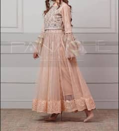 Panache embellished frock - peach color