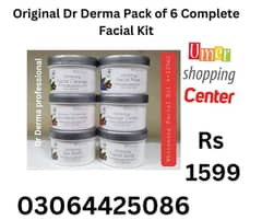 Original Dr Derma pack of 6 Whitening Facial kit Mask Cleanser