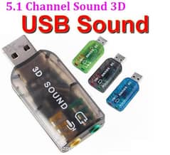 USB Sound Card External 3D  Audio 5.1 Adapter