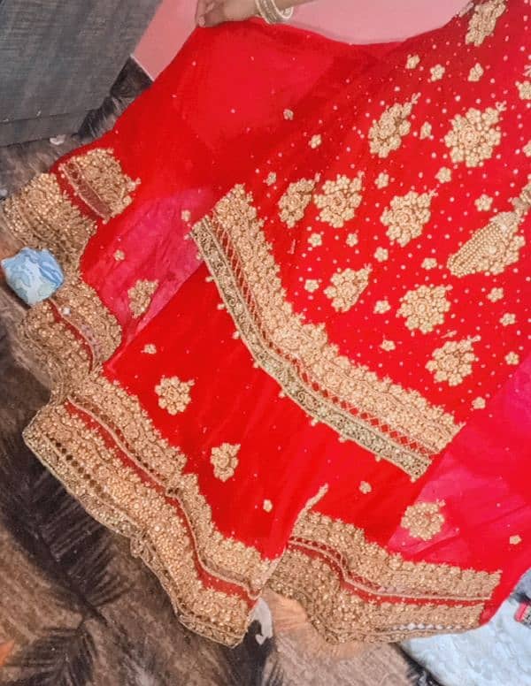 Red bridal lehenga 4