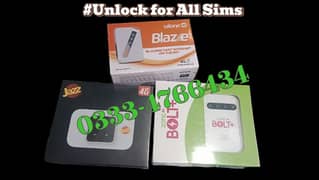 Ptcl Ufone 4G Blaze Zong 4G Bolt+ Jazz Super 4G New Devices Available