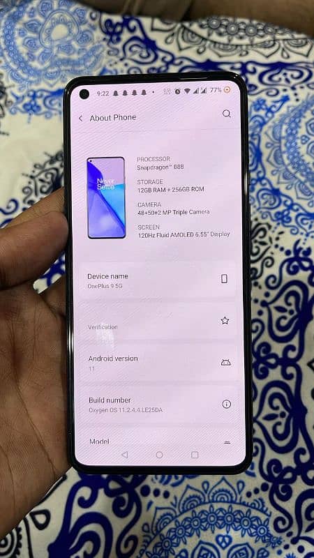 OnePlus 9 5G 12ram256gb all okay phone 1