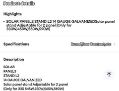 L2 Solar Stands Galvanized (Unused)