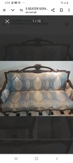 5 SEATER SOFA SET PURE SHEESHAM WOOD LIKE BRAND NEW FOR SELL.